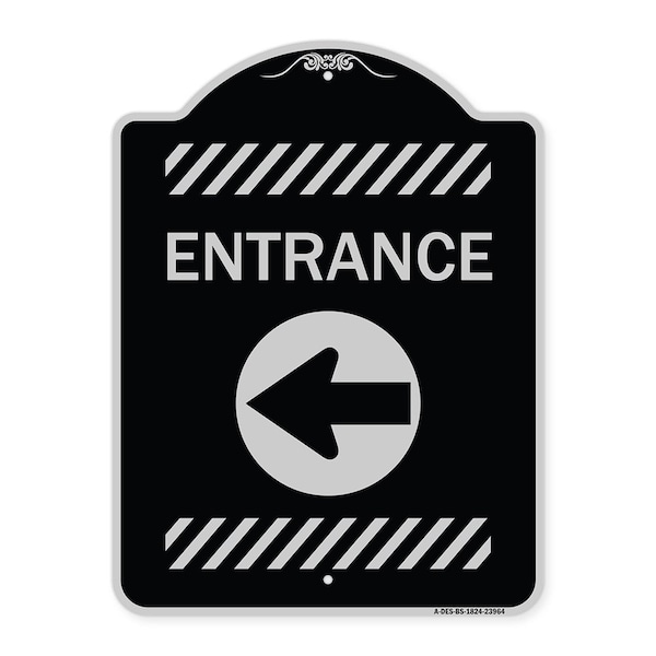 Entrance Left Arrow Heavy-Gauge Aluminum Architectural Sign, 24" H, BS-1824-23964